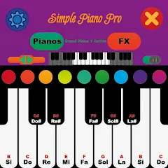 Взломанная Simple Piano Pro (Симпл Пиано Про)  [МОД Много монет] - полная версия apk на Андроид