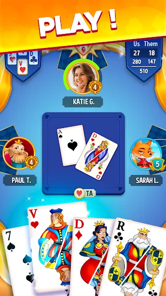 Belote & Coinche: le Défi  [МОД Много денег] Screenshot 1