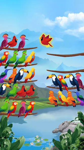 Bird Sort - Color Puzzle  [МОД Menu] Screenshot 1