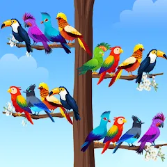 Взломанная Bird Sort - Color Puzzle  [МОД Menu] - полная версия apk на Андроид