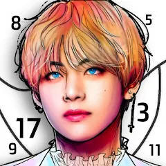 Взлом Kpop Paint by Numbers BT21  [МОД Mega Pack] - последняя версия apk на Андроид