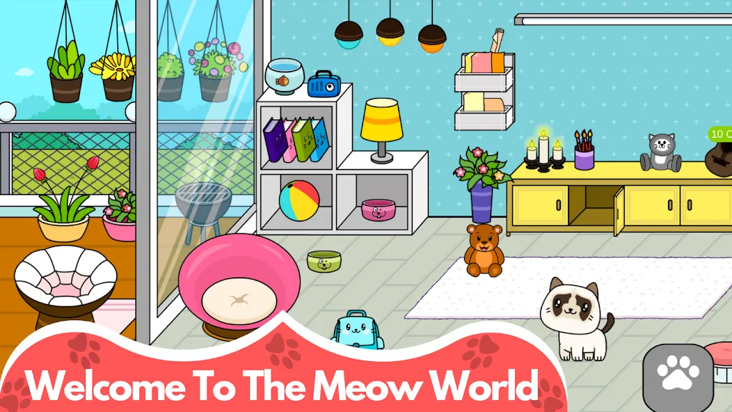My Cat Town - Cute Kitty Games  [МОД Бесконечные деньги] Screenshot 1