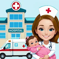 Взломанная My Hospital Town Doctor Games  [МОД Mega Pack] - полная версия apk на Андроид