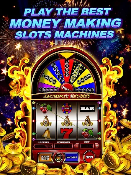 Money Wheel Slot Machine Game (Мани Вил Слот Машине Гейм)  [МОД Много монет] Screenshot 3