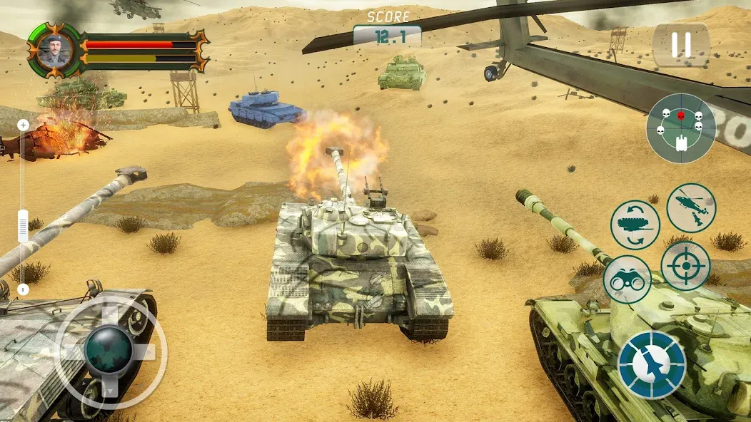 Army Tank Games Offline 3d  [МОД Бесконечные монеты] Screenshot 1