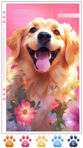 Dog Coloring, Color by number  [МОД Все открыто] Screenshot 3