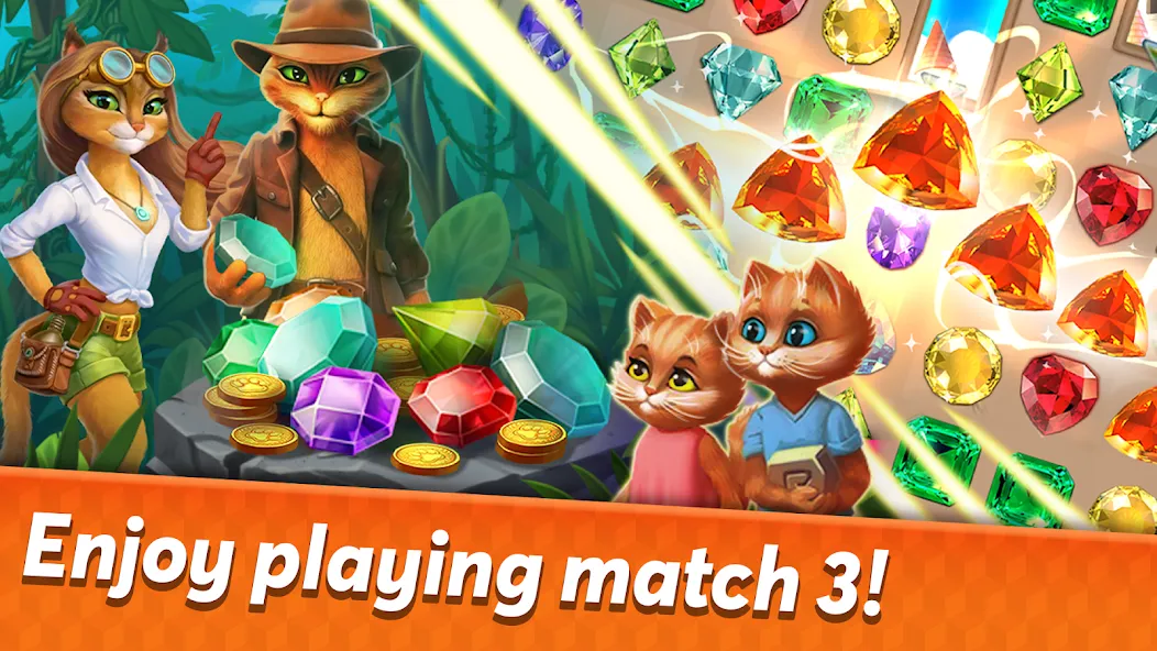 Indy Cat 2: Match 3 game  [МОД Mega Pack] Screenshot 1