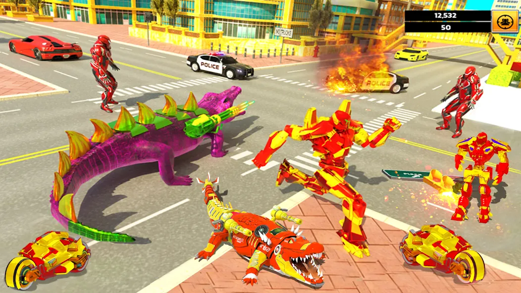 Robot Game Transform Crocodile  [МОД Unlocked] Screenshot 5