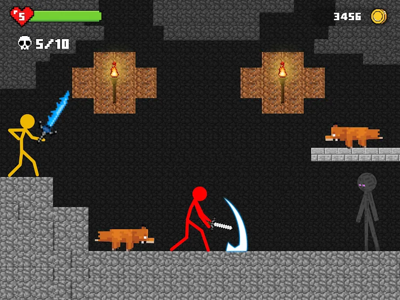Stick-man Battle - Craft World  [МОД Бесконечные деньги] Screenshot 1