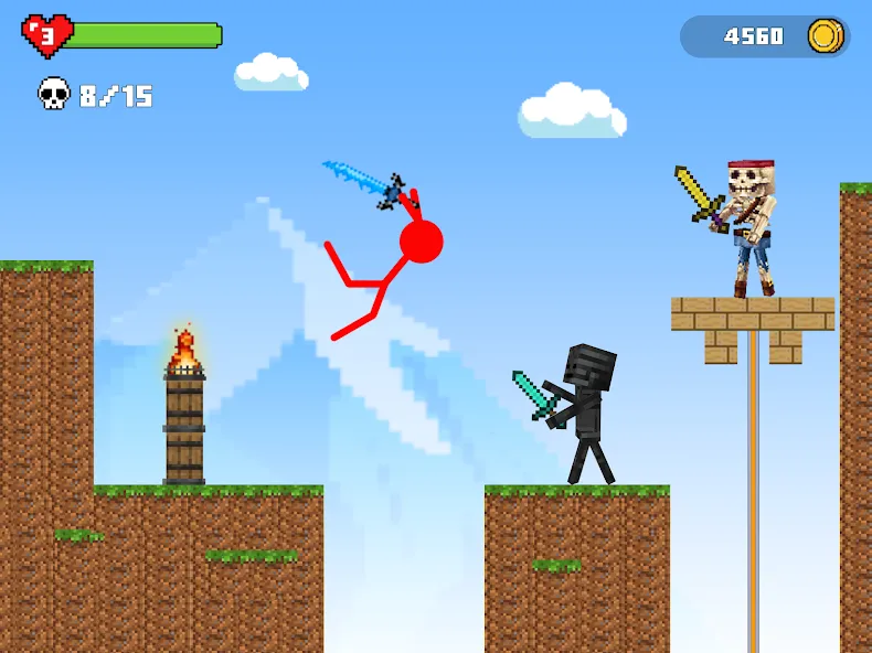 Stick-man Battle - Craft World  [МОД Бесконечные деньги] Screenshot 2