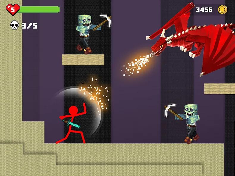 Stick-man Battle - Craft World  [МОД Бесконечные деньги] Screenshot 4