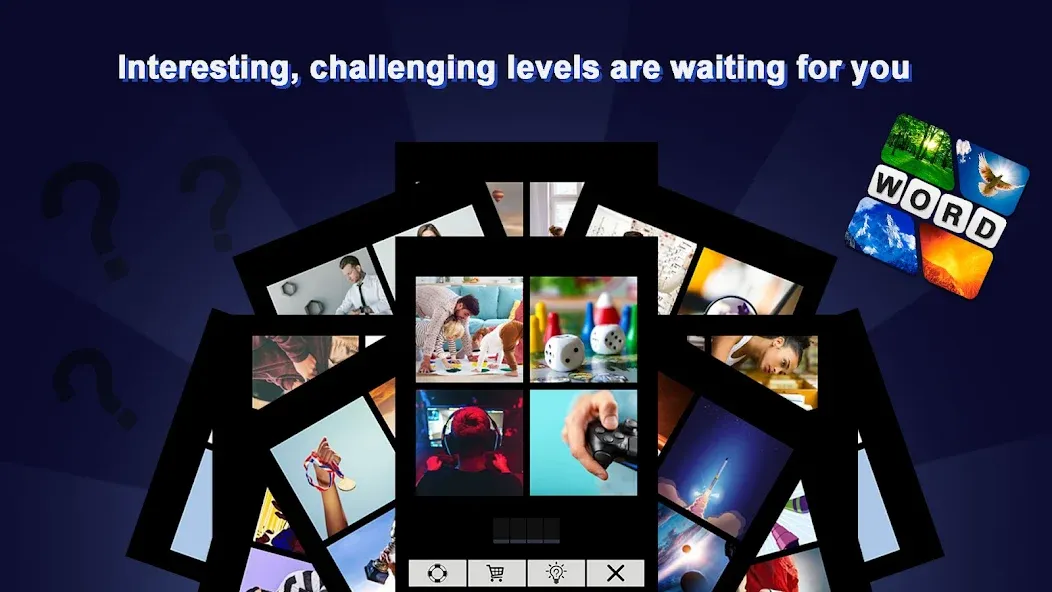 Puzzle: 4 pics 1 word offline  [МОД Mega Pack] Screenshot 1