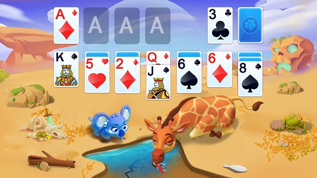Solitaire - Wild Park  [МОД Много денег] Screenshot 1