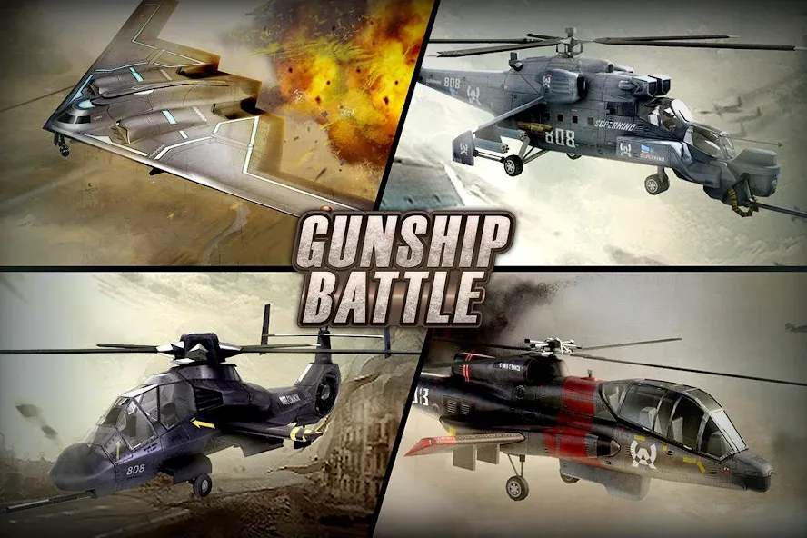 GUNSHIP BATTLE: Helicopter 3D  [МОД Unlocked] Screenshot 1