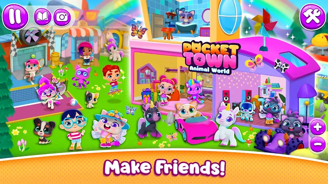 Pocket Town - Animal World  [МОД Много денег] Screenshot 3