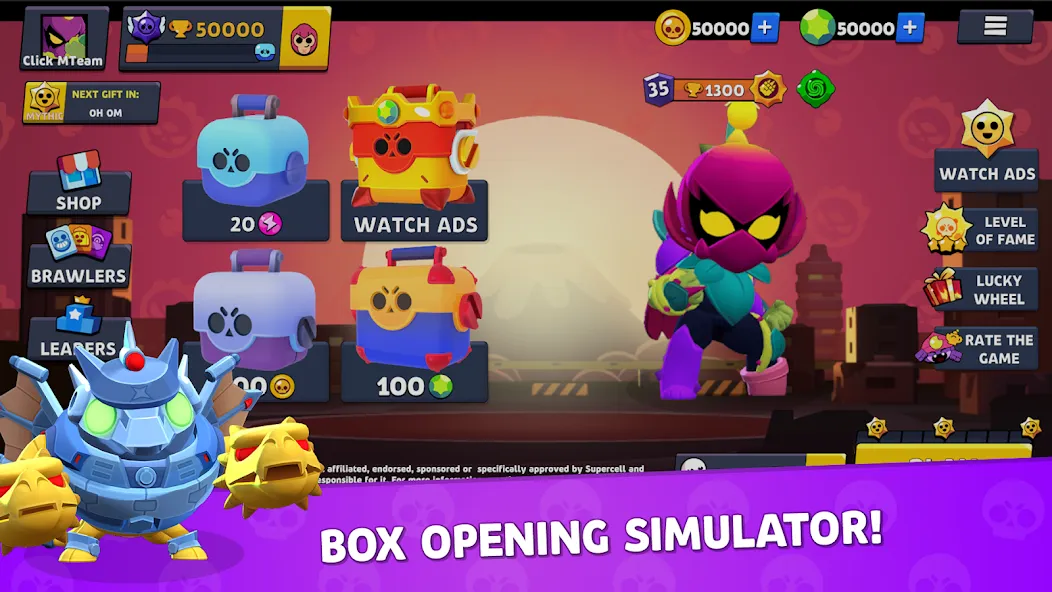 Brawl Box Stars Simulator  [МОД Много монет] Screenshot 1