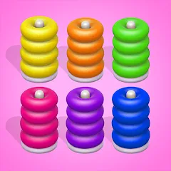 Скачать взломанную Color Sort 3D — Hoop Stack  [МОД Unlocked] - полная версия apk на Андроид