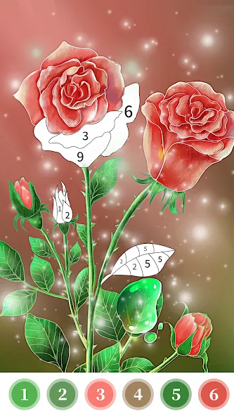 Rose Coloring Book Color Games  [МОД Меню] Screenshot 3